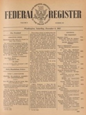 1941 Federal Register Cover