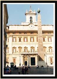 View of the Italian Parliament in Rome looking from the Piazza di Montecitorio