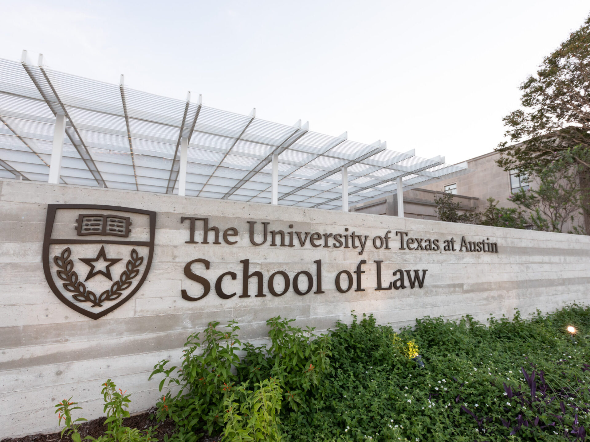 The University of Texas at Austin School of Law signage