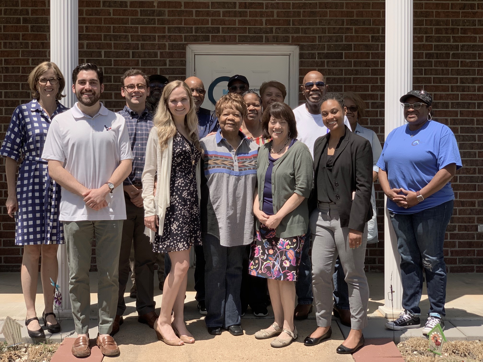 Clinic students with members of the Community and Family Historical Preservation Association