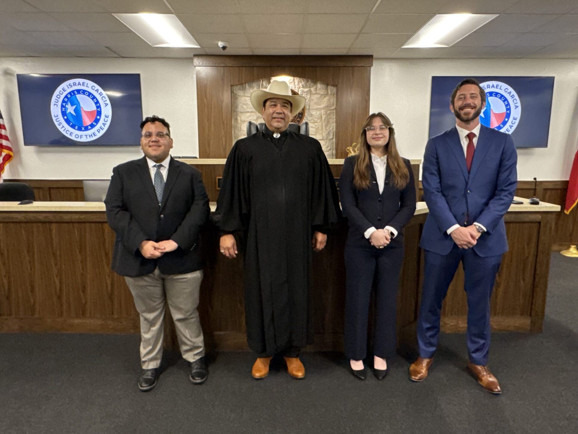 Employment Rights Clinic students with Judge