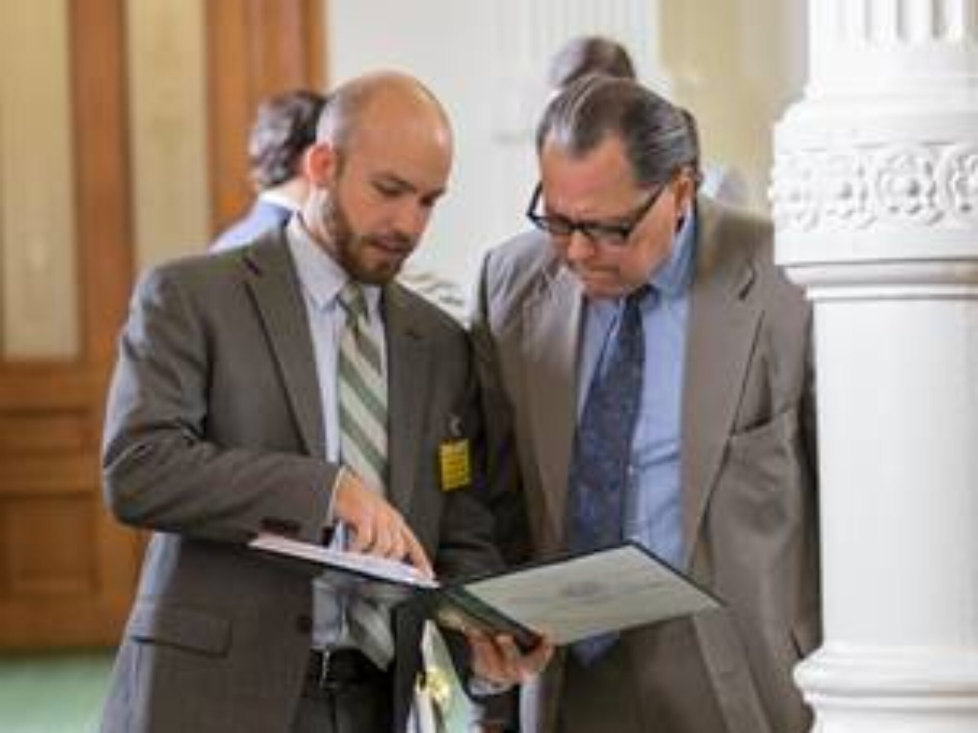 Gus Maxwell, '19, and Senator Jose Rodriguez.