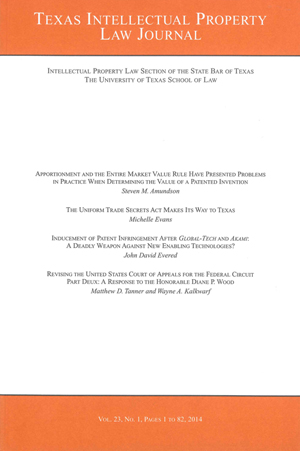 Texas Intellectual Property Law Journal Volume 23 Issue 1 cover