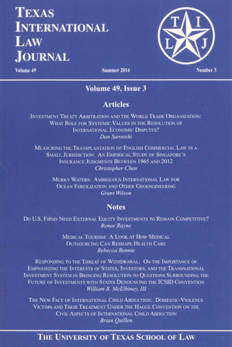 Texas International Law Journal cover