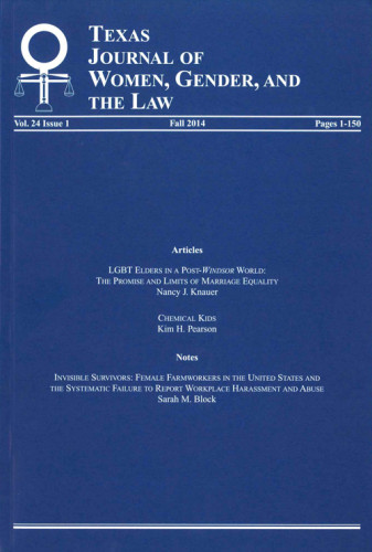 Texas Journal of Women Gender and the Law cover art