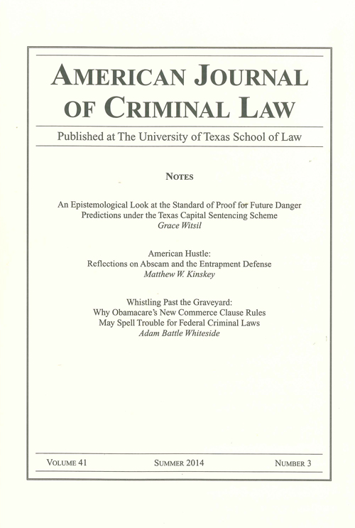 American Journal of Criminal Law Cover
