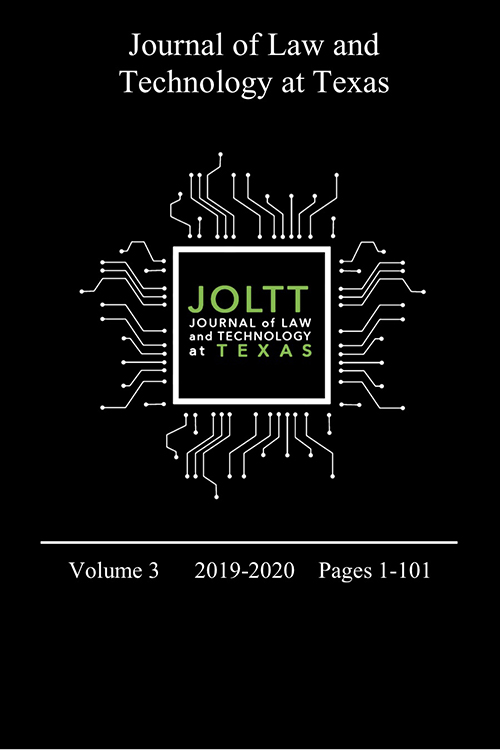 Journal of Law and Technology at Texas cover page.
