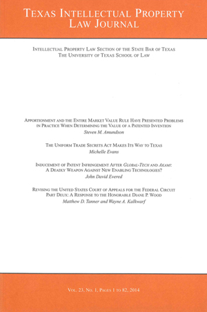 Texas Intellectual Property Law Journal cover.