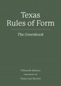 Texas Rules of Form: The Greenbook cover