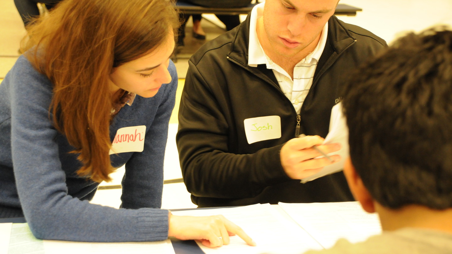 Pro bono students with client at DACA clinic, Pro Bono in January