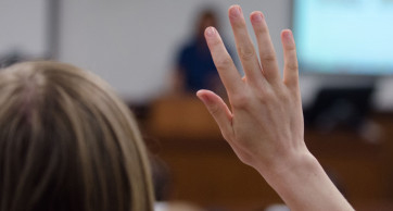 Student raising hand