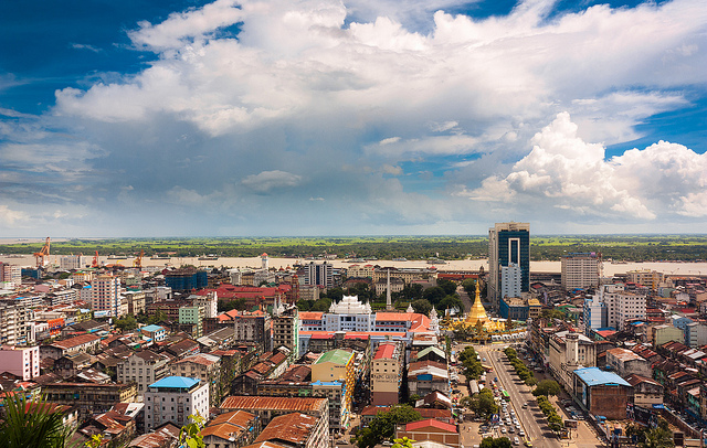 Burma city from above