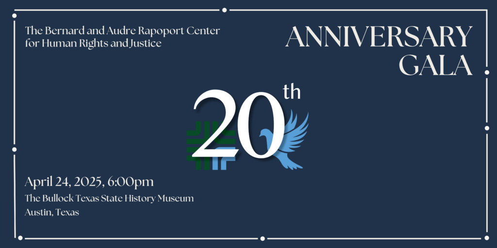 Rapoport Center's 20th anniversary gala on April 24, 2025 at 6 p.m.