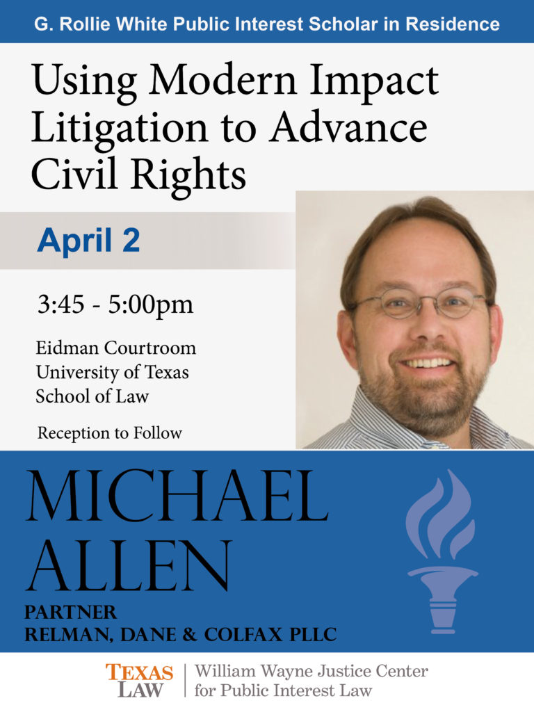 Flyer advertising Michael Allen talk