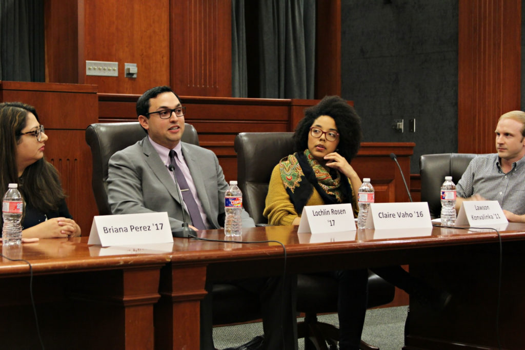 Panel of alumni participating in panel