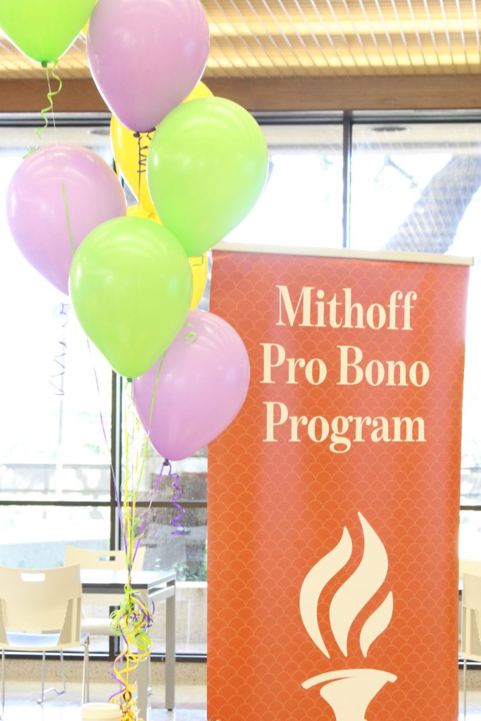 Pro Bono banner with balloons