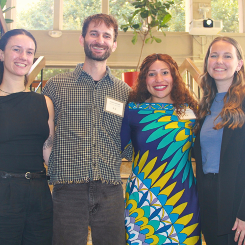 photo of Change It Up! 2026 Panelists: Gwynn Marotta '25, Justin Atkinson '24, Emani Brown '24, and Maryn Rolfson Taylor '25