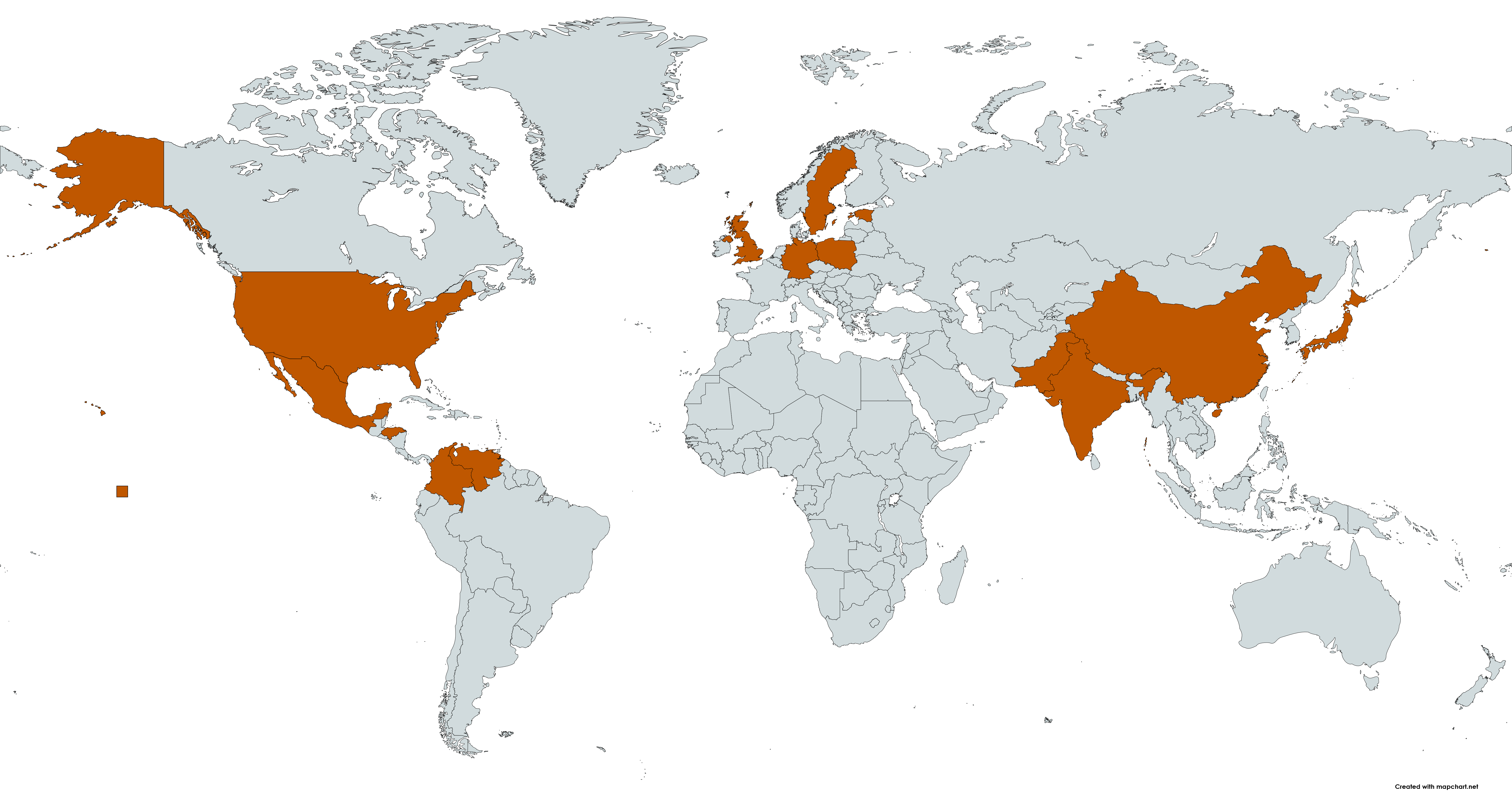 World Map of Home Countries of LLM Students at The University of Texas School of Law