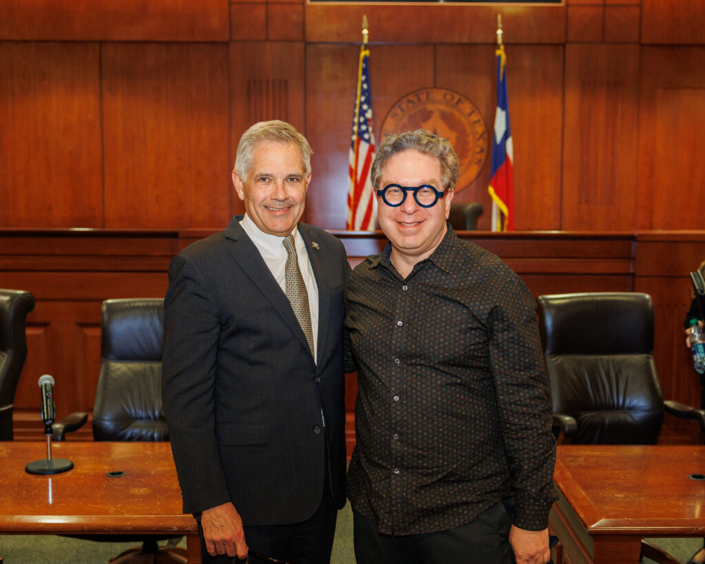 Philadelphia District Attorney Larry Krasner, on the left, and Budd Innocence Center Director Charles Press on the right. Charles Press is also the Director of the Actual Innocence Clinic.