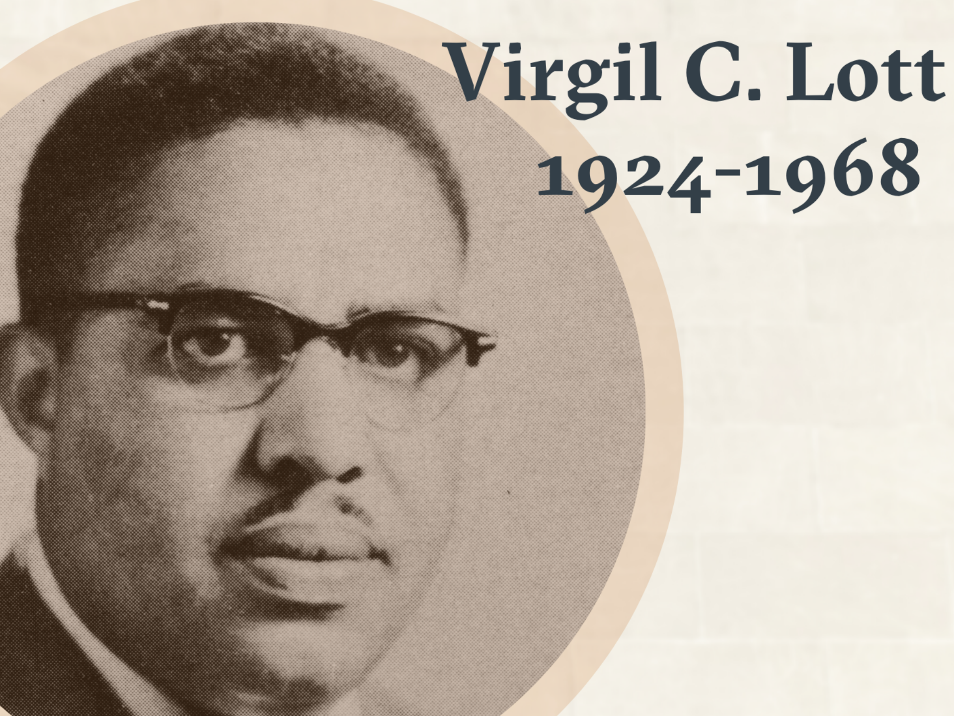 Portrait of Virgil C. Lott in a circle frame