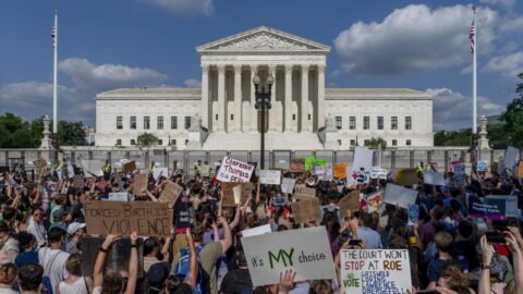 Abortion protestors at Supreme Court