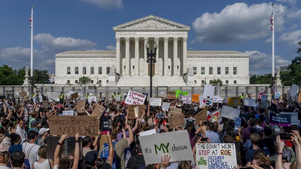 Abortion protestors at Supreme Court
