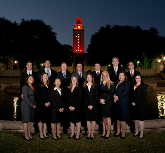 Pictured are, top row, left to right, Coulter Goodman, Alex Hughes, Will Clark, Dean Ward Farnsworth, Brandan Montminy, Jay Adkins, and Stephen Green; and bottom row, left to right, Christine Nishimura, Meredith Fitzpatrick, Yingying Zeng, Colleen Bloss, Shalla Sluyter, Maryssa Simpson, Marjorie Bachman, and Sarah Munson.  