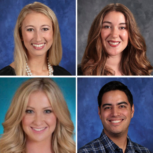 Headshots of Jill Leslie, Abigail Emery, Courtney Cameron, and Aaron Lozano