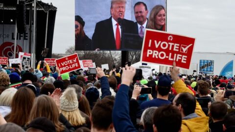 Anti abortion protestors