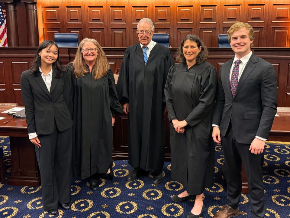 Photograph of Amelie Trieu and Nickoli Benkert at the AIPLA Giles S. Rich Memorial Intellectual Property Moot Court Competition
