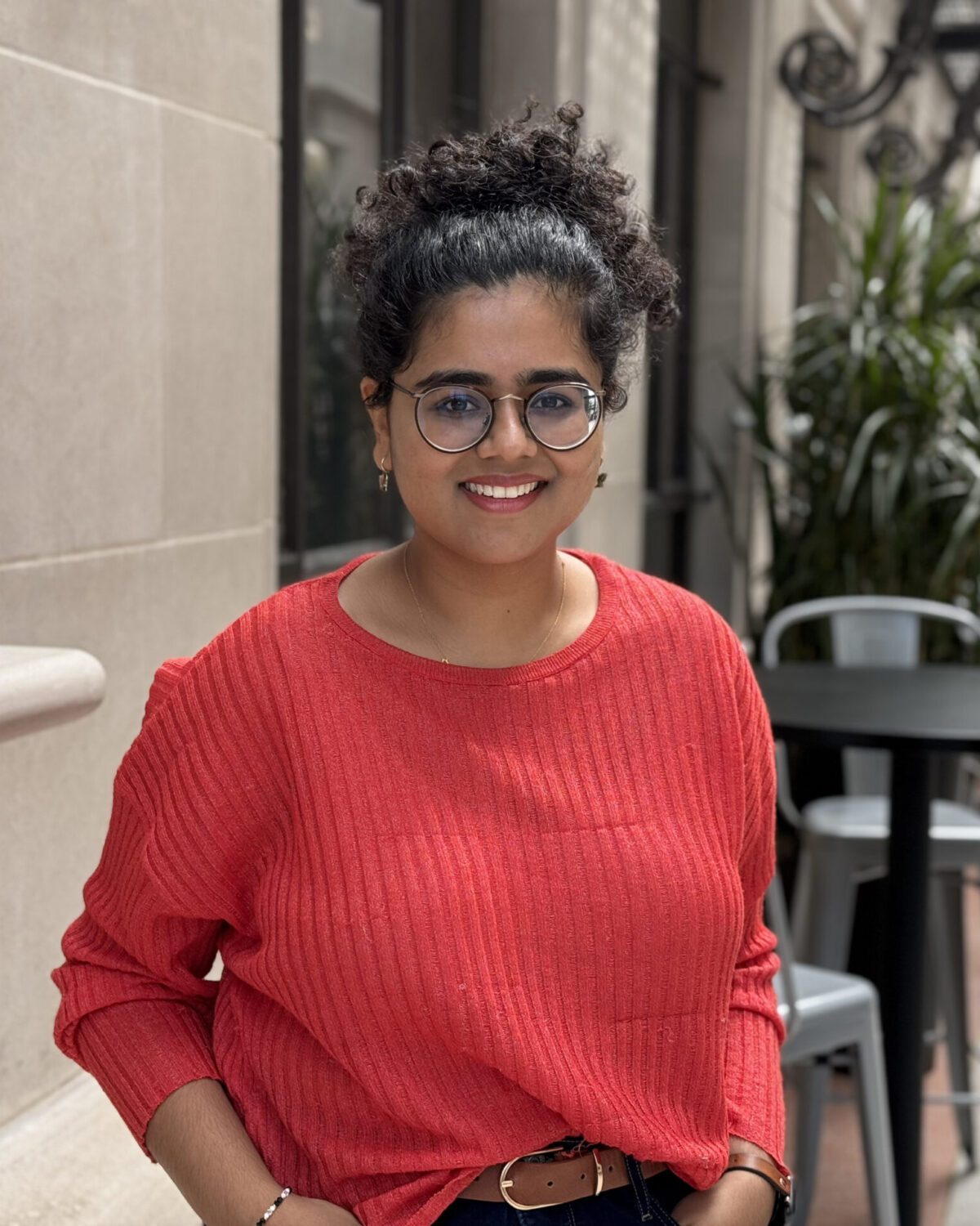 Photograph of Ananya Dwivedi in the Jamail Pavilion.