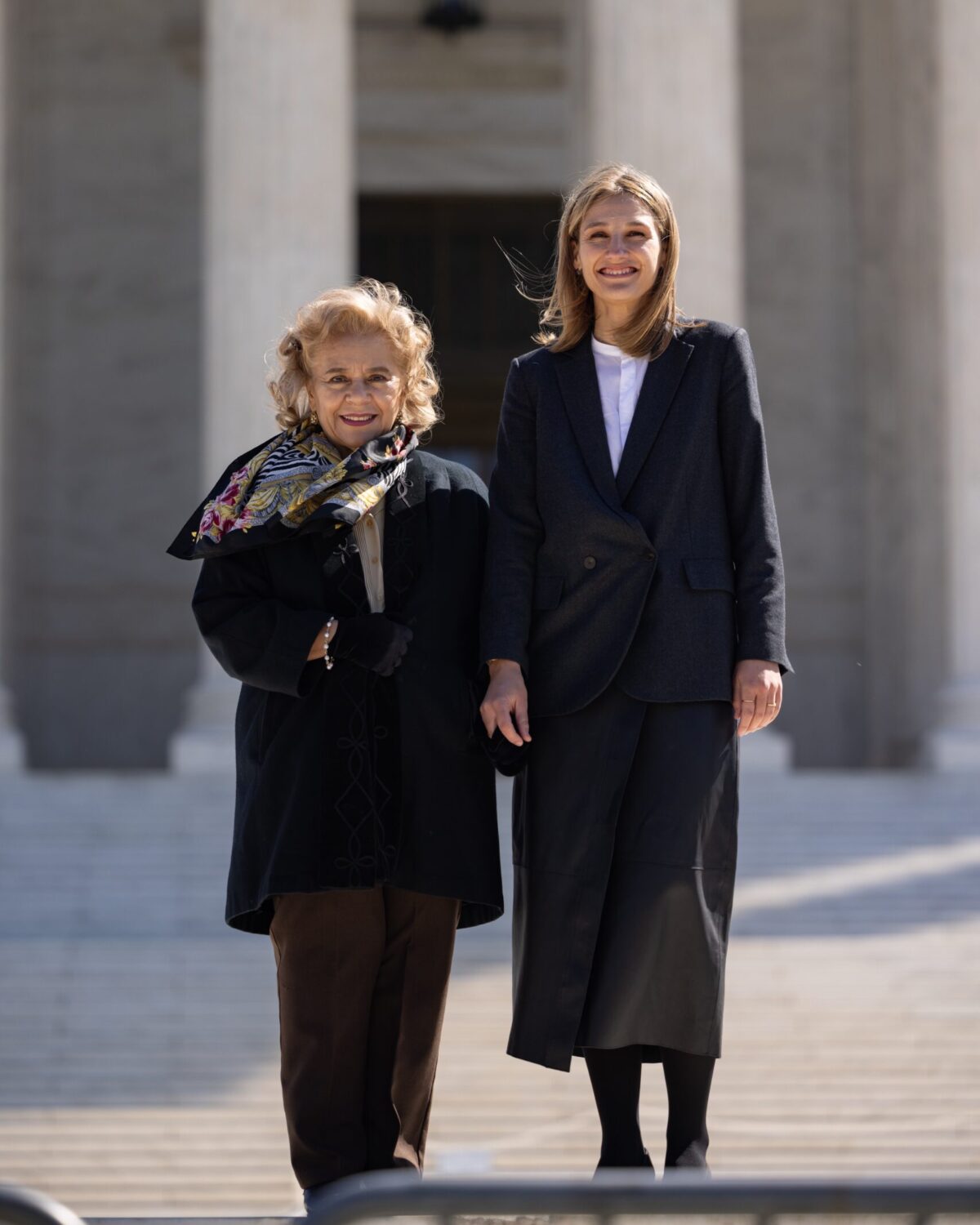 Portrait outside of the Supreme Court