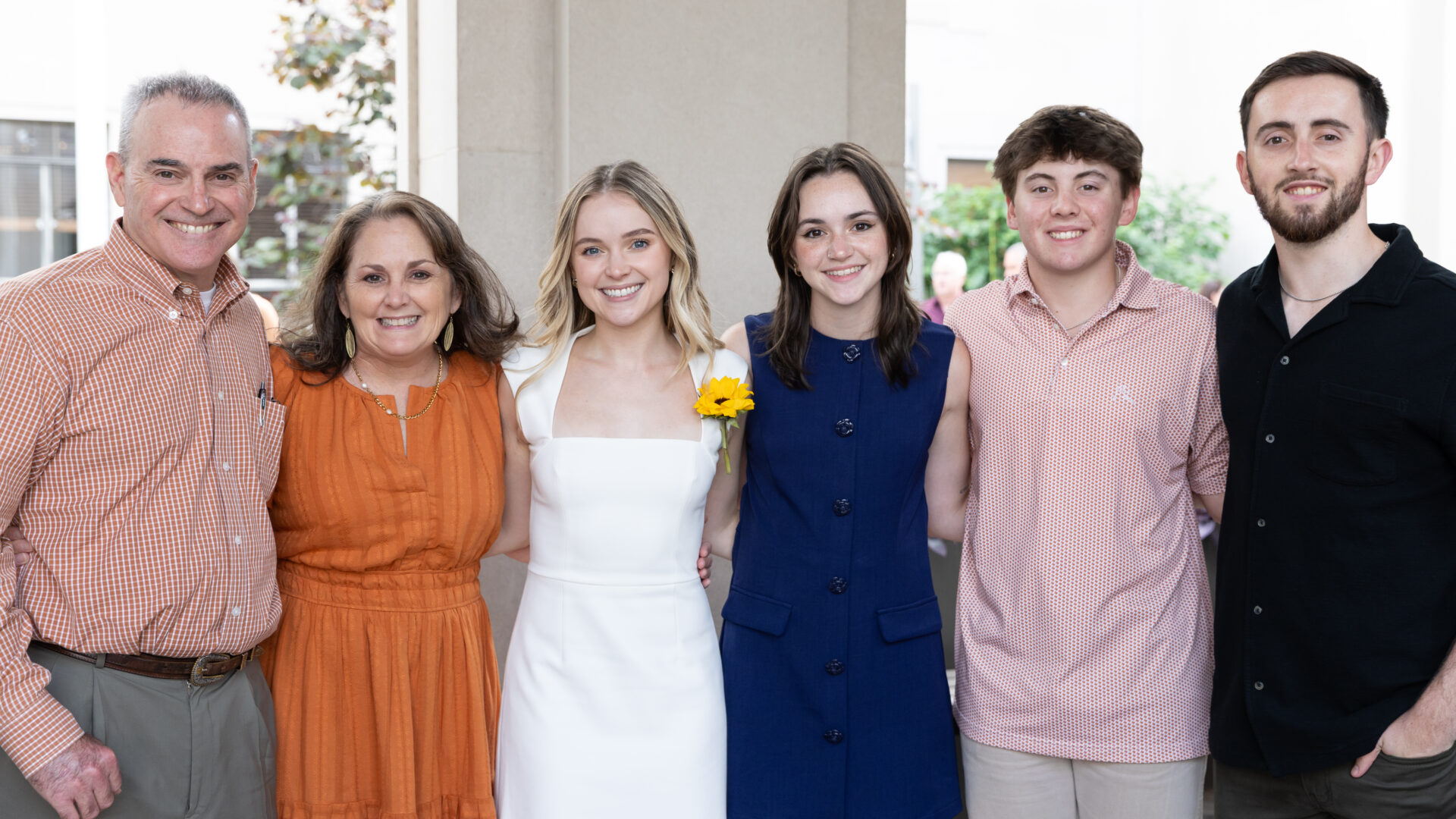 Photo of From left: David Little ’92, Amy Little, Ashley Little '25 and family.
