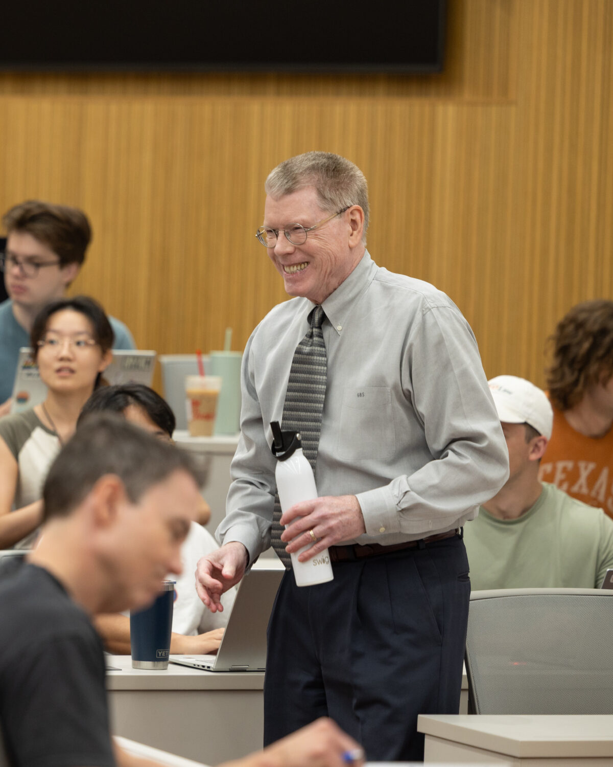 Graham Strong with Students