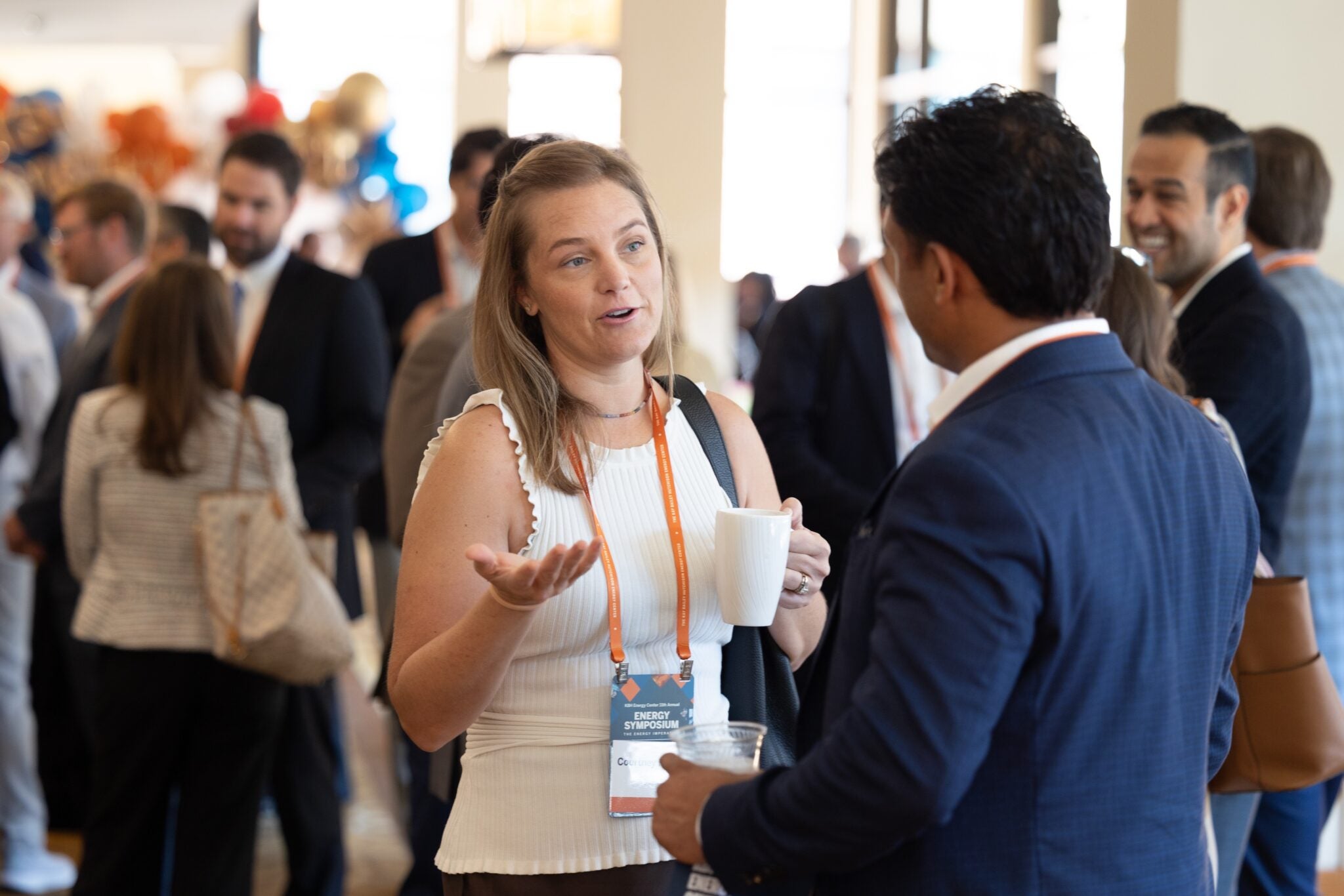 Mixture of students networking