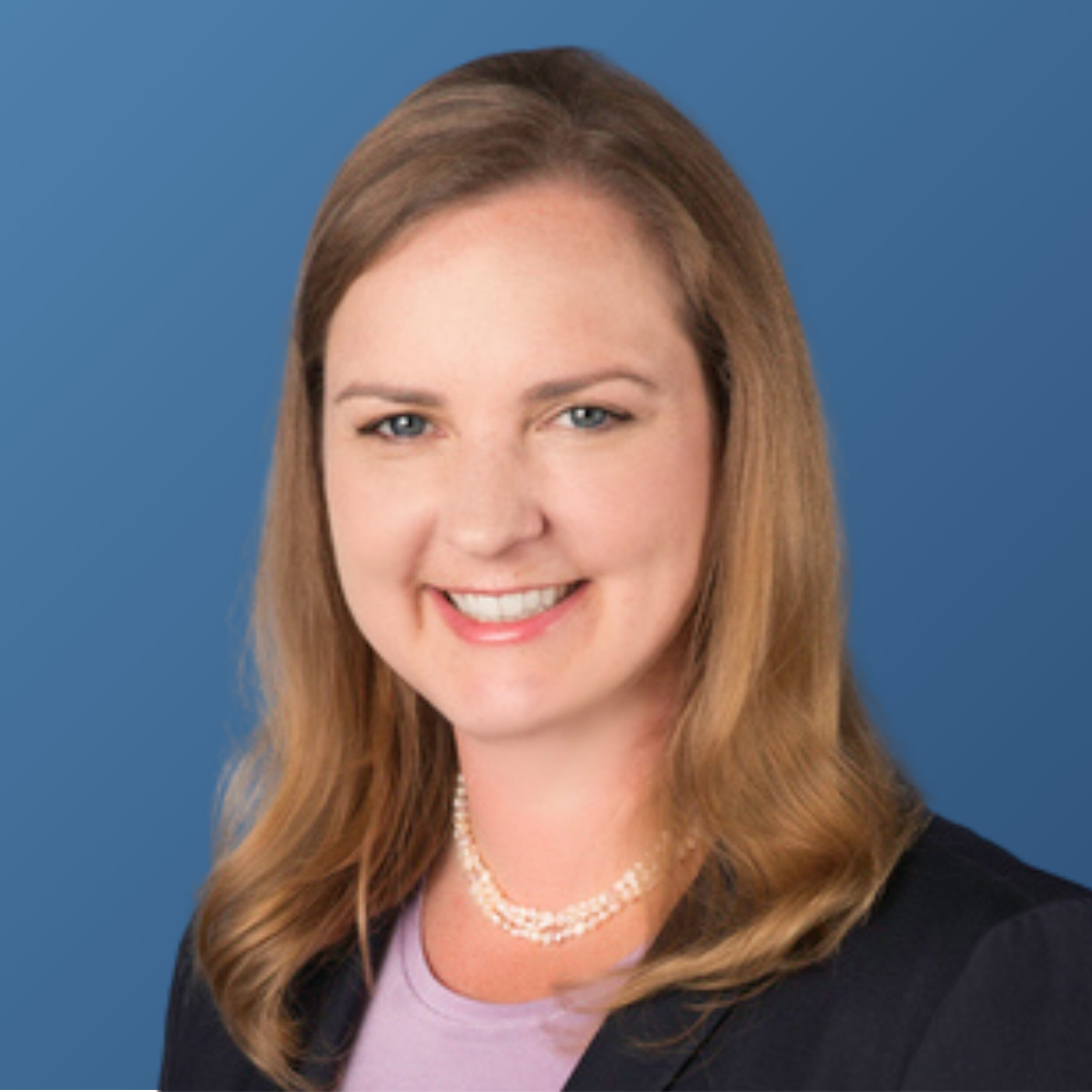 Becky Diffen Headshot with Blue Background