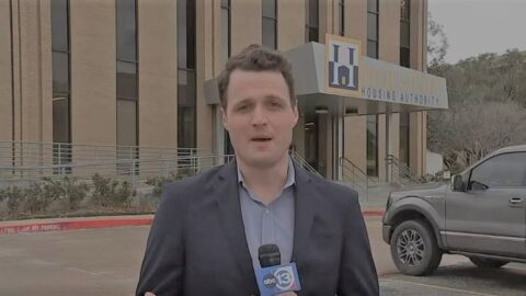 Reporter in news story