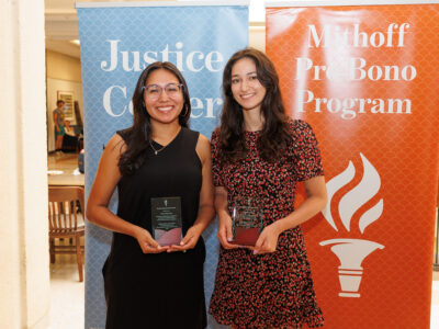 Araceli Garcia and Amy Austern hold their trophies