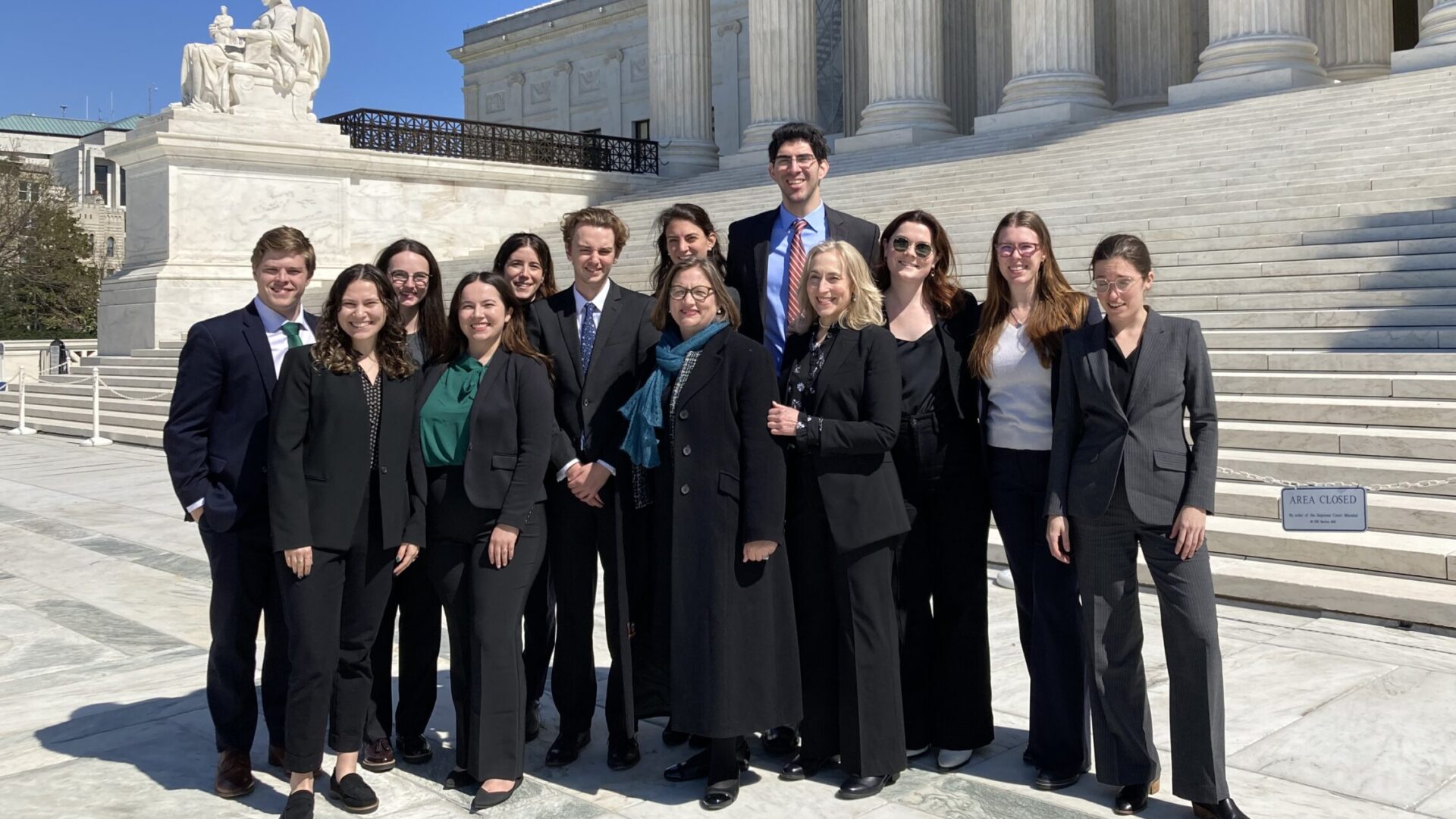 Members of the Supreme Court Clinic visiting the Supreme Court Building.