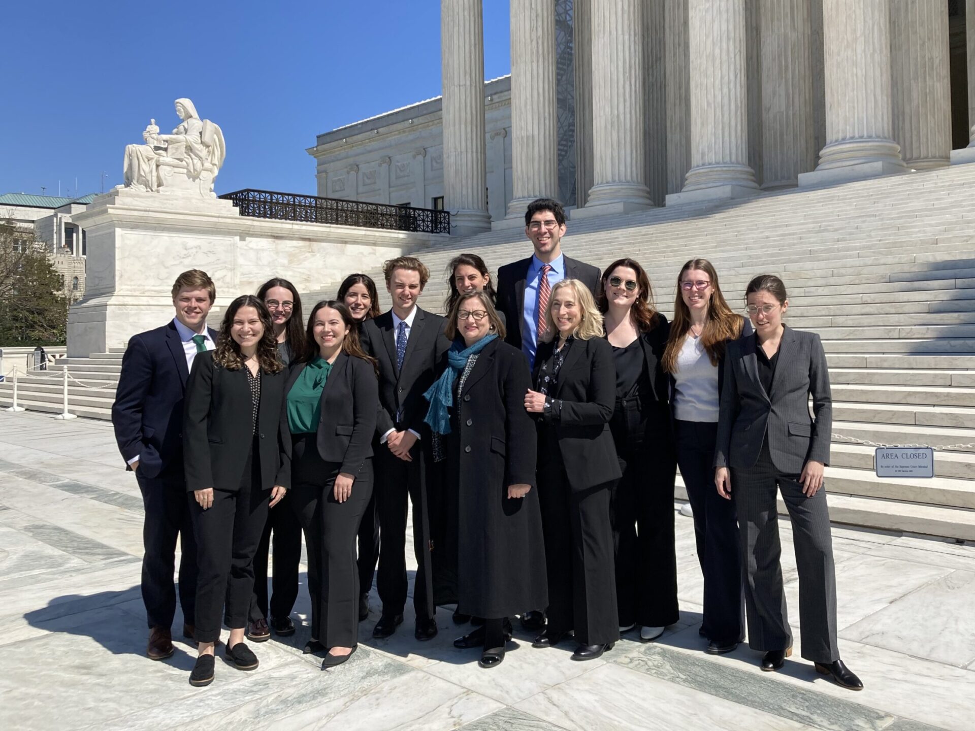 Members of the Supreme Court Clinic visiting the Supreme Court Building.