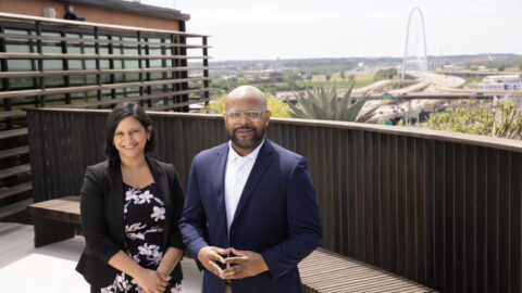 A photograph of Stephanie Champion and James A. Armstrong, leaders of nonprofit Builders of Hope.