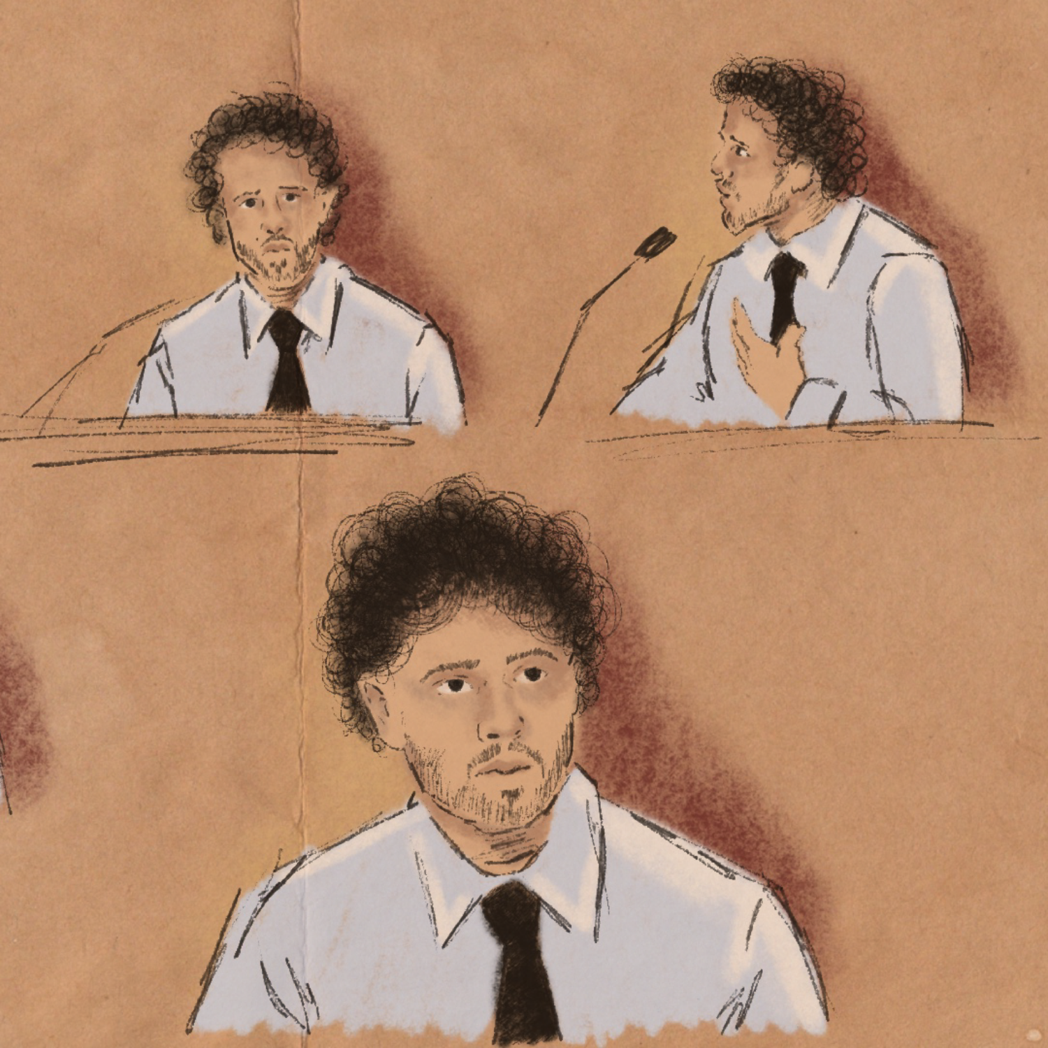 Dell Med Student Testimony, Courtroom Sketch