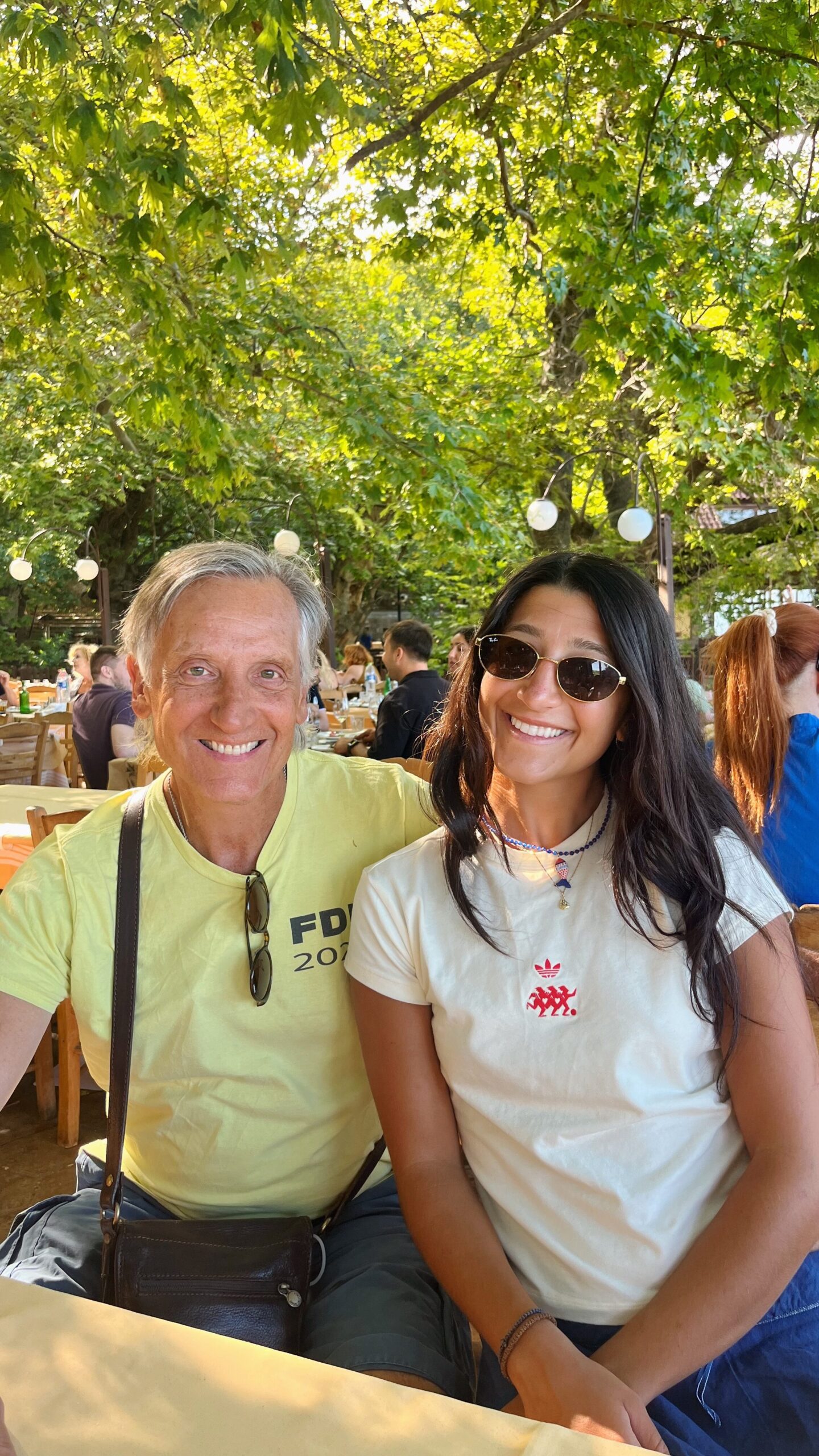Demi Pappas and her father sitting