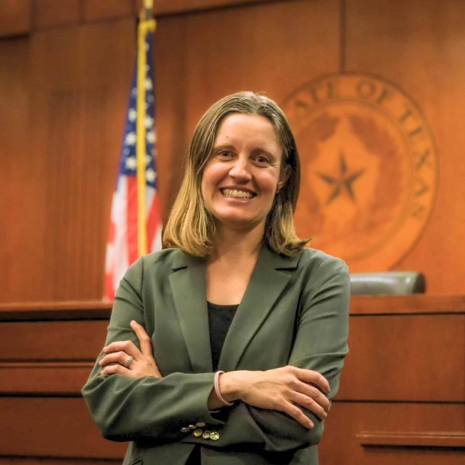 Professor Erin Gaines in courtroom