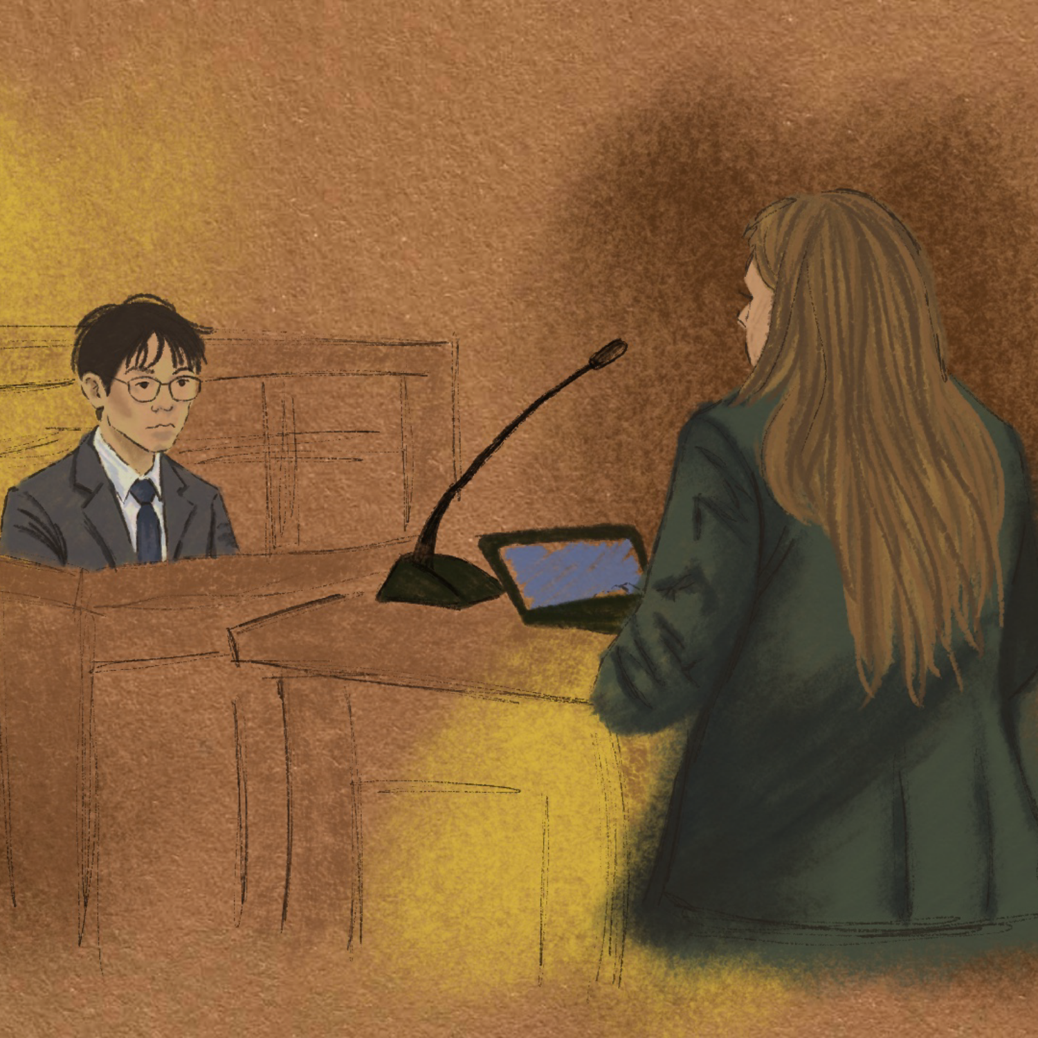 Texas Law and Dell Med Students Prosecution Courtroom Sketch