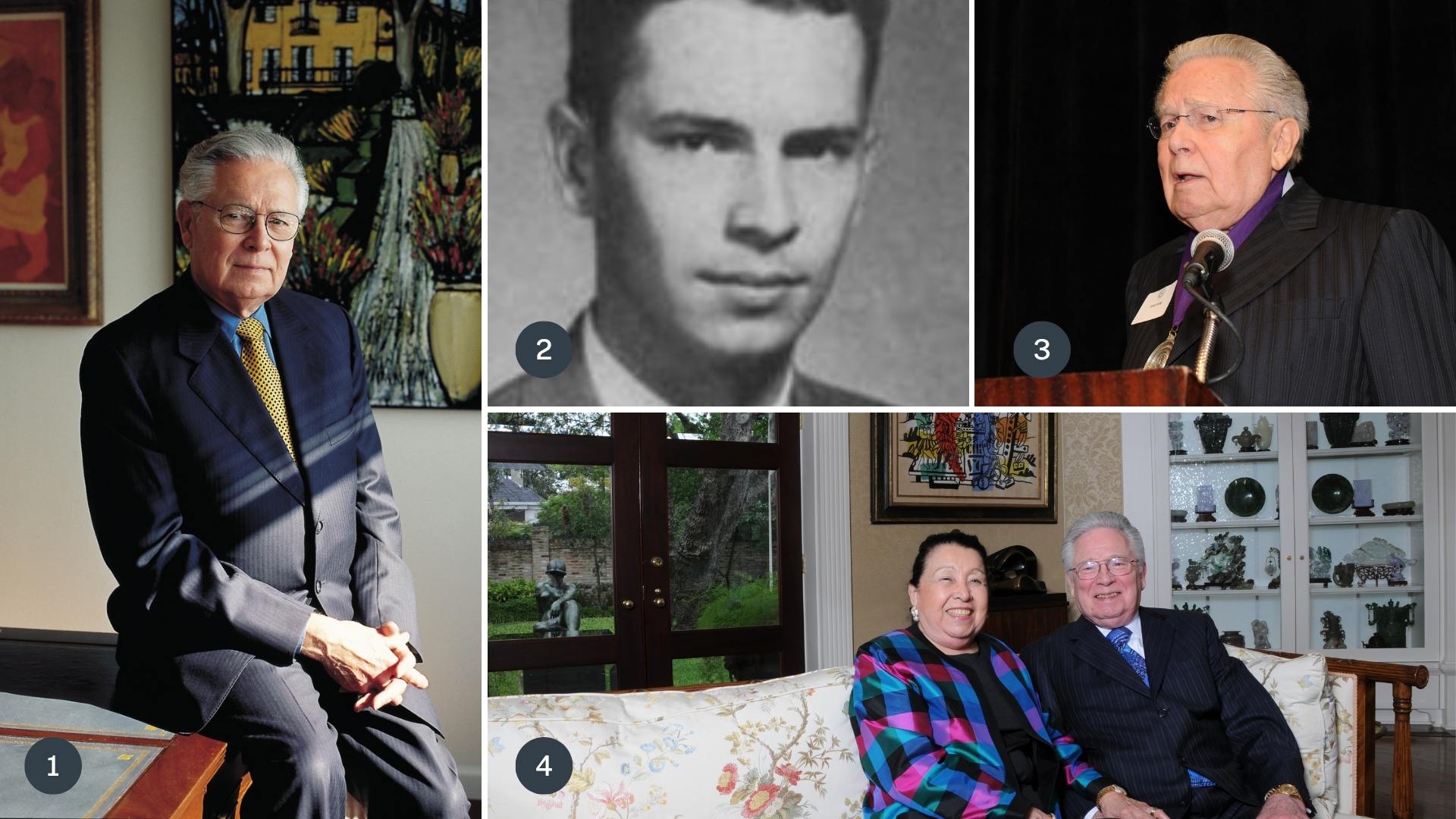 Collage of Joe R. Long from 1957 to 2013.