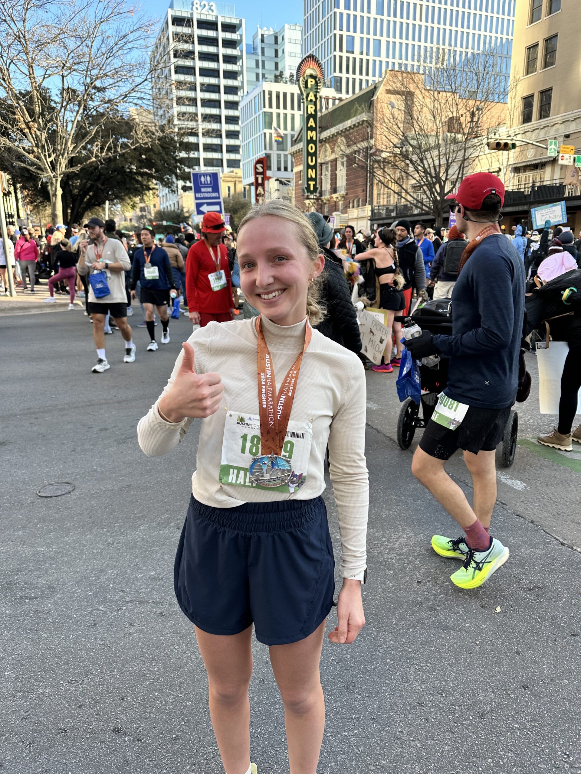 Madison Russell after the Austin half-marathon