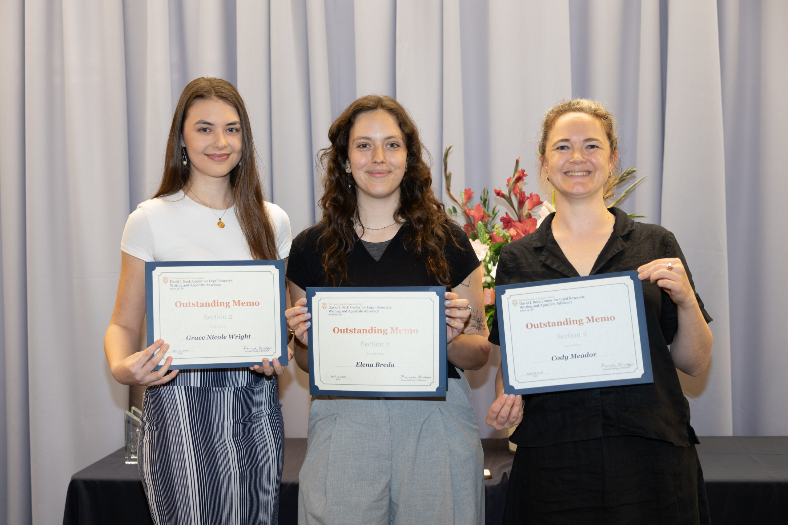 Beck Center Awards Outstanding Memo
