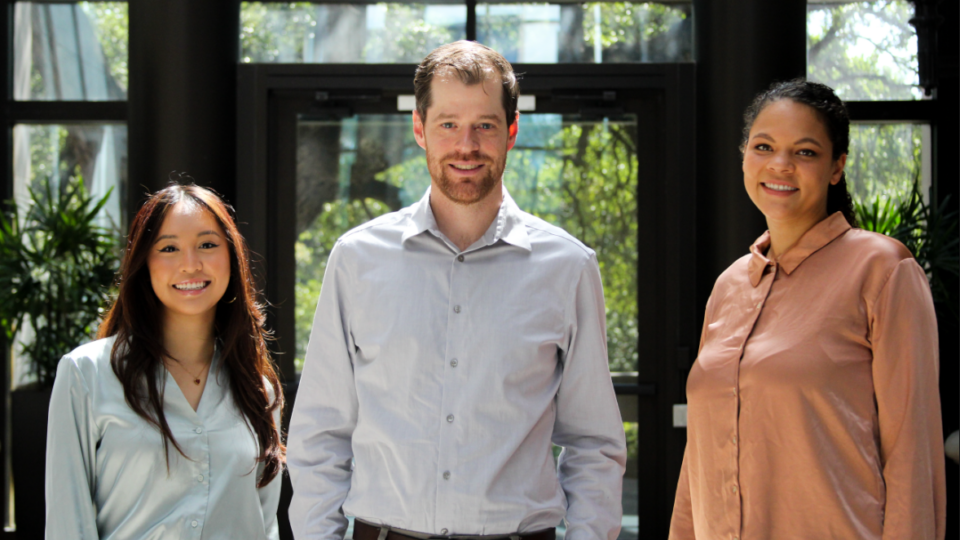 A photograph of Allaena Cruz, Jordan Phillips, and Danny Woodward.