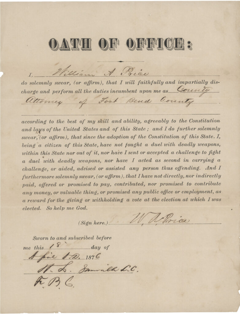 Oath of Office document